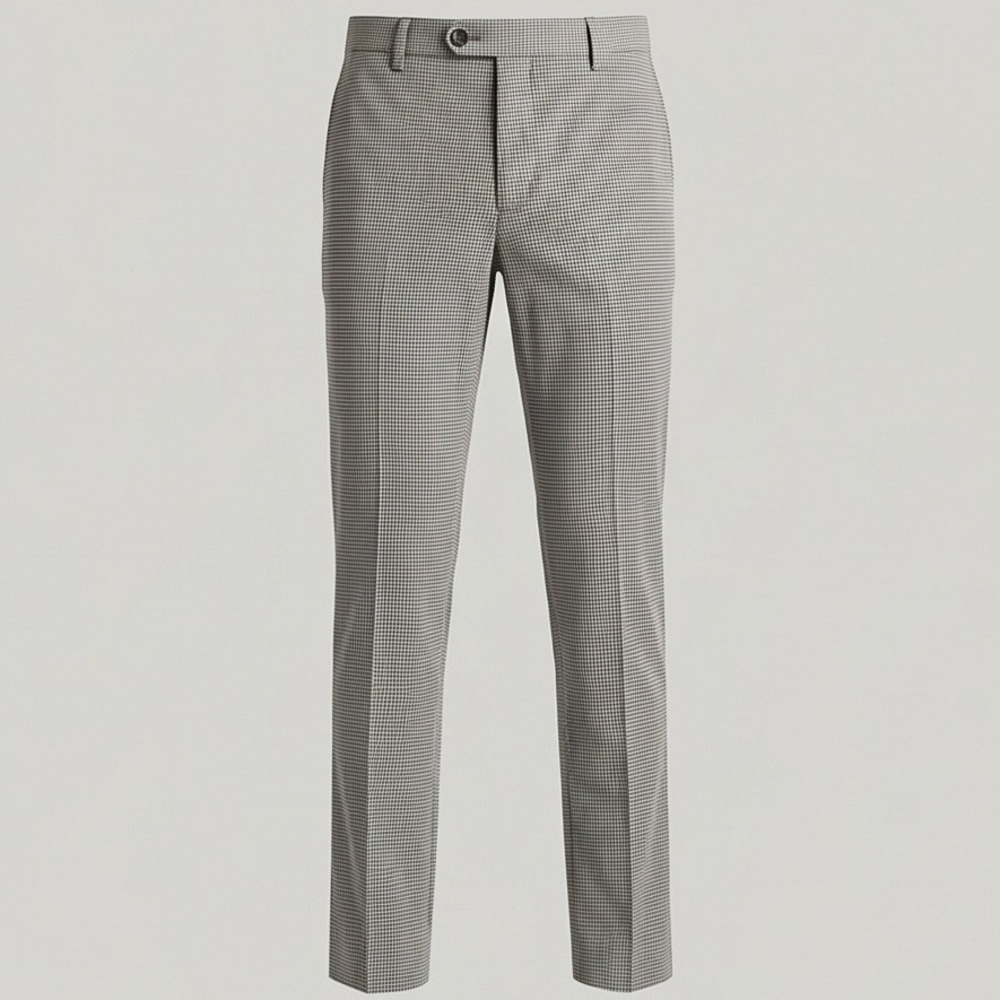 Ted Baker London Mens 34L Microcheck Chino Skinny Trousers Grey *missing button